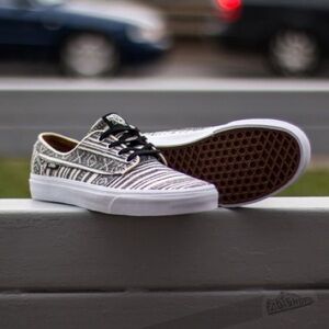 Vans Black and White Patterned Sneakers